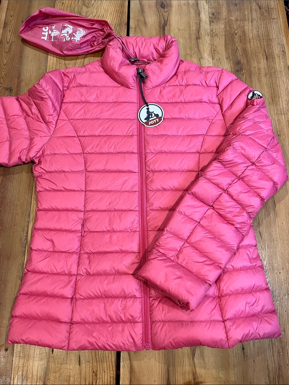 New! JOTT M Wild Rose Cha Puffer Down Jacket Mock Neck Down Light Packable